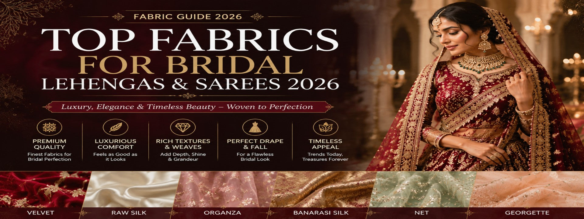 Top 5 Saree and Lehenga Fabrics Brides Should Choose in 2026