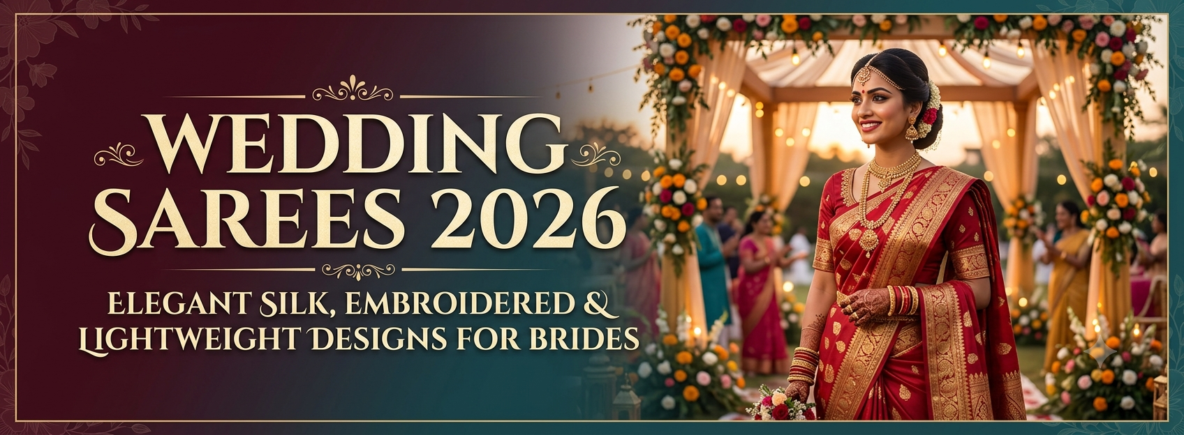 Wedding Sarees 2026: Elegant Silk, Embroidered & Lightweight Designs for Brides