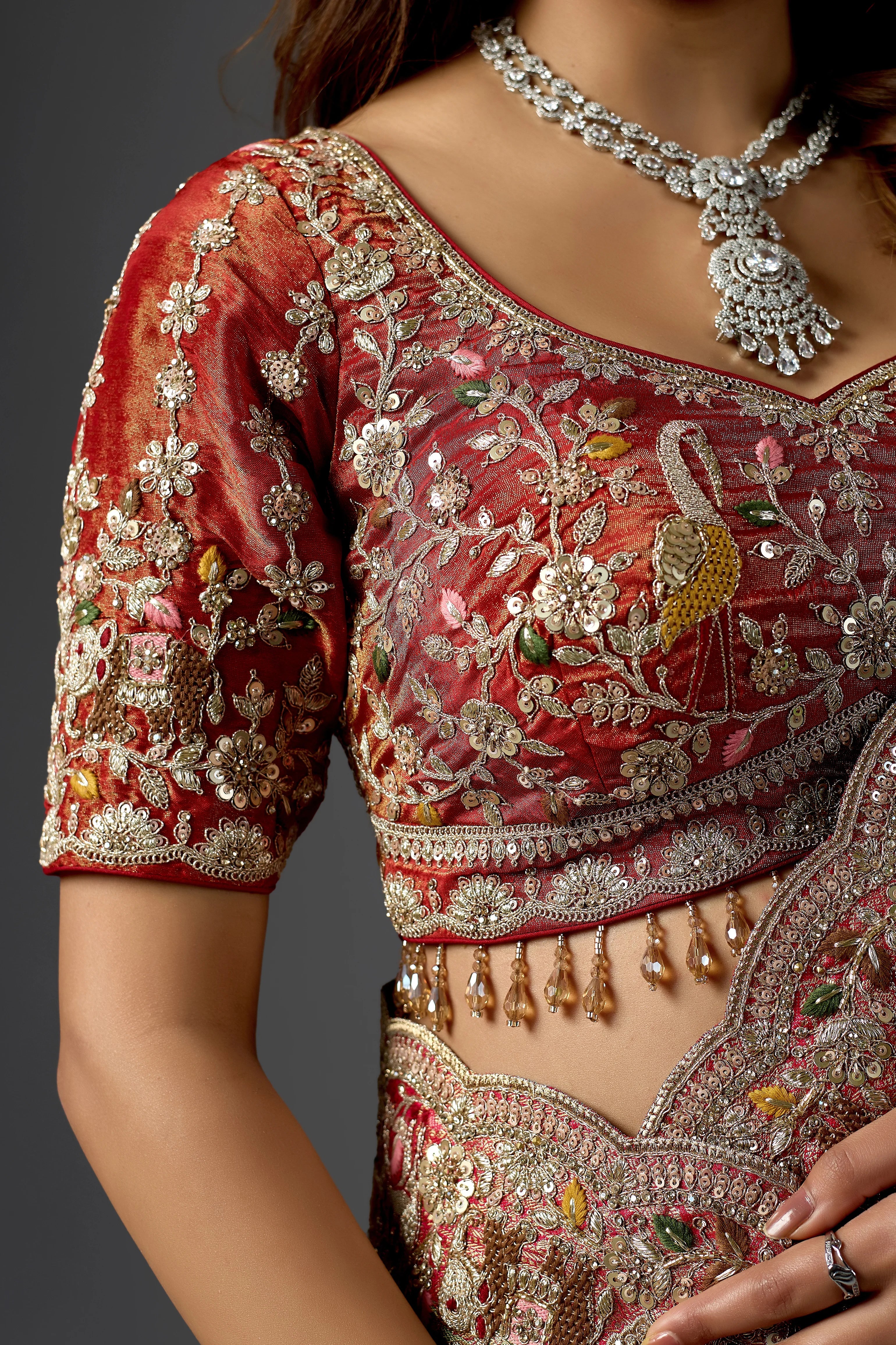 Firozi Kanjivaram Silk Saree with Subtle Embroidered Blouse
