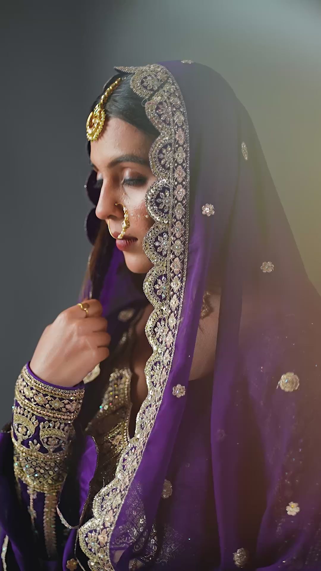 Deep Purple Georgette Lehenga With Designer Embellished Blouse & Coordinated Dupatta