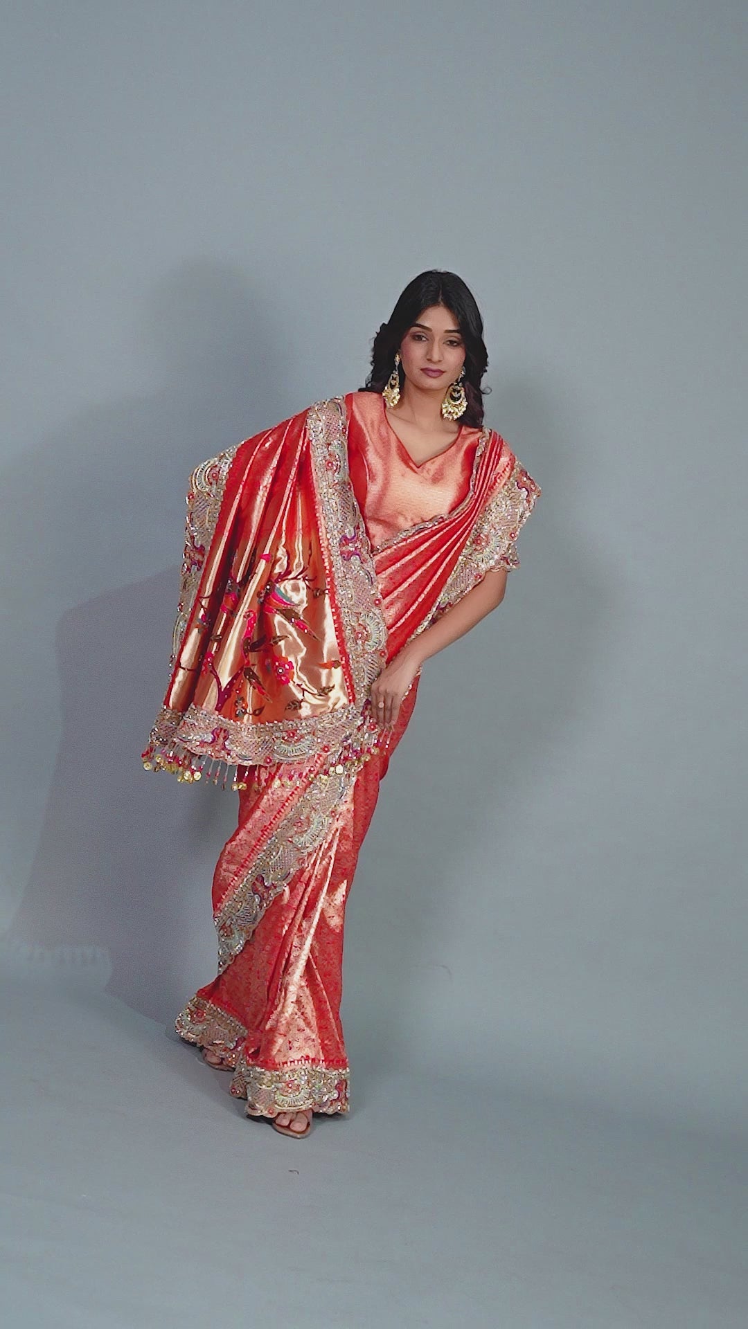 Red Designer Saree with Heavy Embroidered Border
