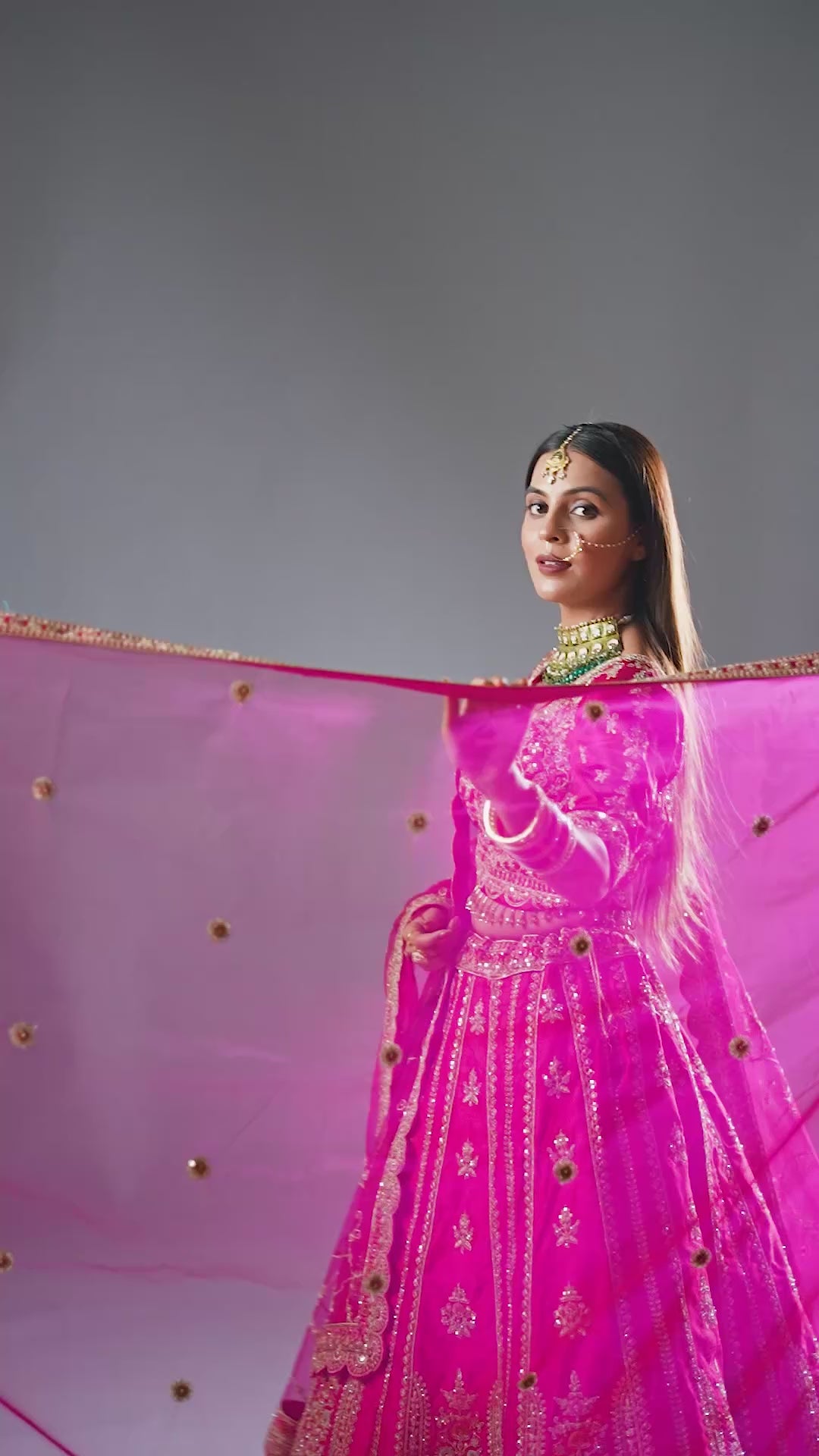 Rani Pink Bridal Lehenga With Gold Zari And Rich Embroidery