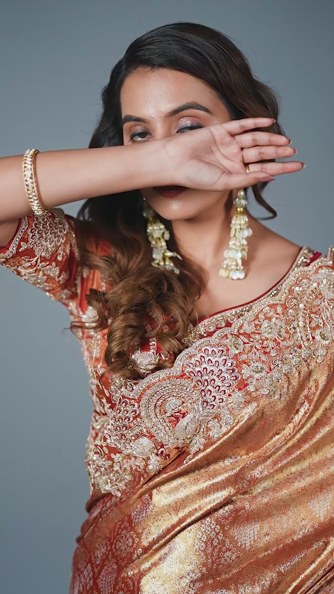 Maroon Kanjivaram Zardosi Work Saree Set with Blouse